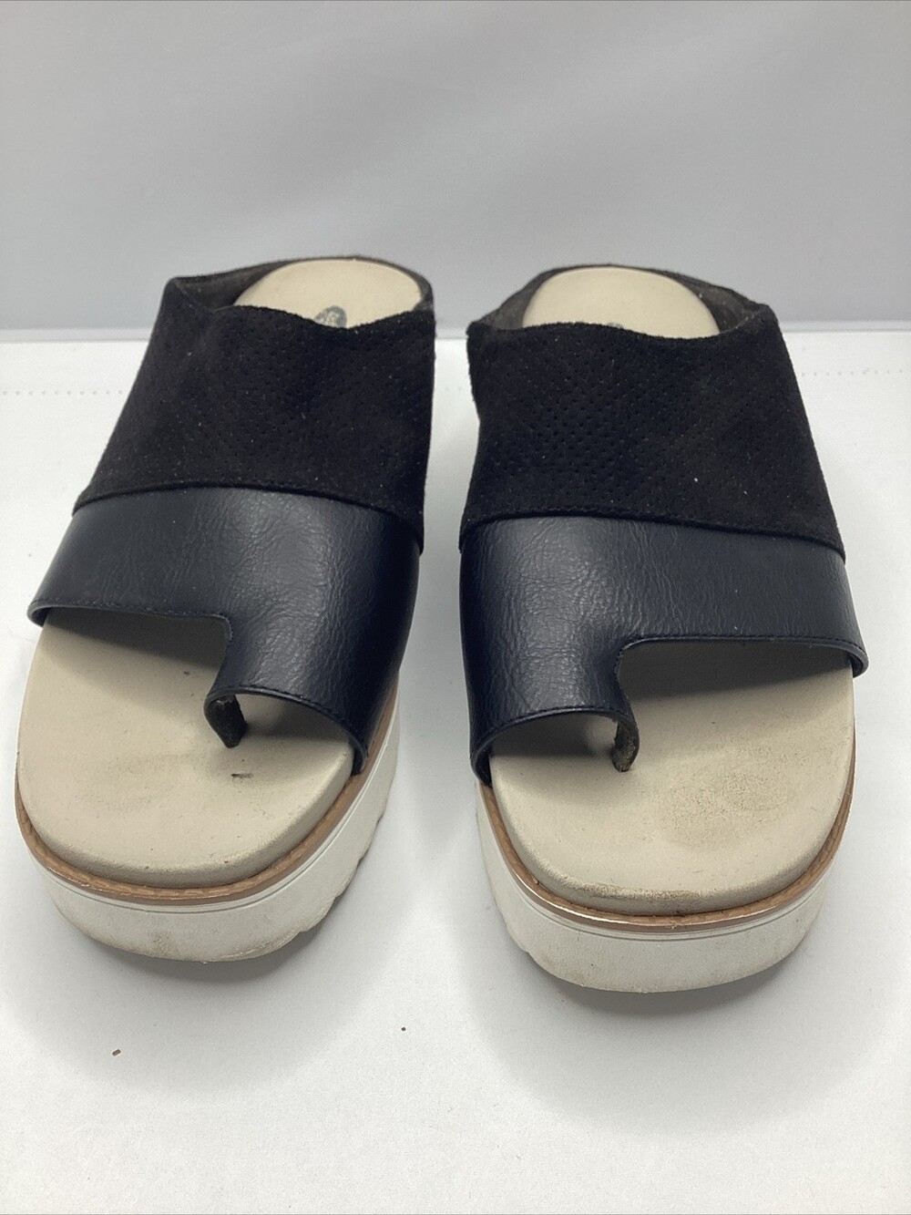 DR SCHOLL'S MORRIS 9.5M Womens Black Toe Strap Comfortable Styli Thong Sandals - Picture 5 of 11